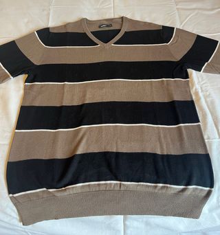 Jersey Celio Rayas Marrón y Negro Talla L