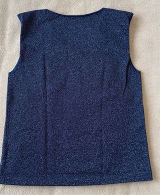 Top Andre Maurice Blu Scintillante Taglia M