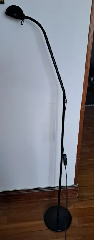 Lámpara de pie negra. Lectura