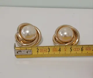 Pendientes vintage perla dorada
