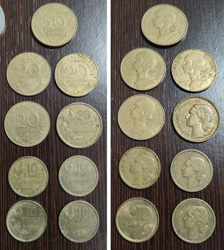 Lote de 39 monedas antiguas de Francia