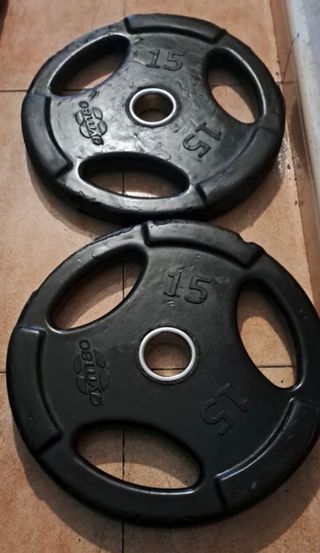 PESAS 2 DISCOS OLIMPICOS DE 20KG DE 50MM 15k 10k 5