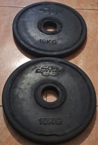 PESAS 2 DISCOS OLIMPICOS DE 20KG DE 50MM 15k 10k 5