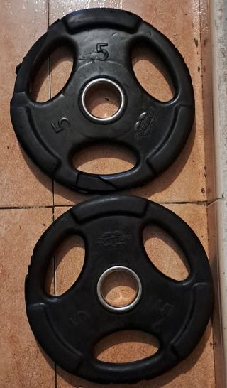 PESAS 2 DISCOS OLIMPICOS DE 20KG DE 50MM 15k 10k 5