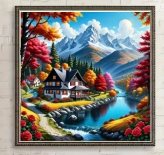 Kit Punto de Cruz Paisaje Montaña