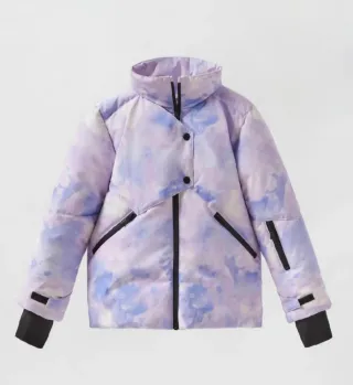 Chaqueta de esquí con estampado tie-dye