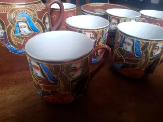 Servizio giapponese 6 tazzine caffè + zuccheriera
