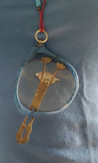 Colgante Artesanía Nené Son Joyas Azul Dorado