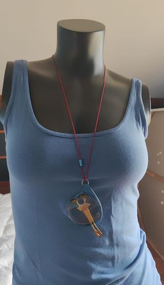 Colgante Artesanía Nené Son Joyas Azul Dorado