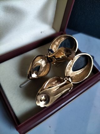 Pendientes Hildy joyas Antiguos Azul Dorado