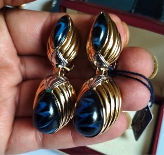 Pendientes Hildy joyas Antiguos Azul Dorado