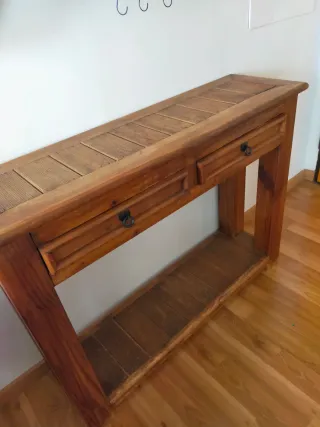 Mueble recibidor rustico madera