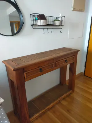 Mueble recibidor rustico madera