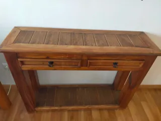 Mueble recibidor rustico madera