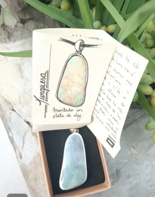 Colgante Turquesa Nevada Único Plata Ley