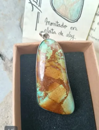 Colgante Turquesa Nevada Único Plata Ley