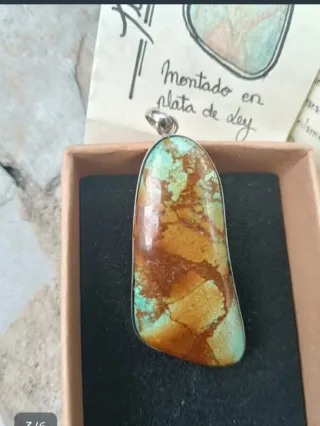 Colgante Turquesa Nevada Único Plata Ley