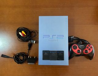 PS2 Edición Limitada Aqua con 3 Memory Cards 8MB