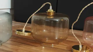 Lámpara colgante Wally cristal y metal