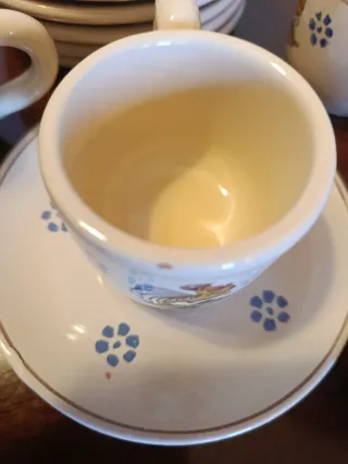 Set Tazzine Vintage Ceramica Blu e Bianco