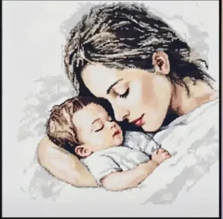 Kit Punto de Cruz Madre e Hijo Durmiendo