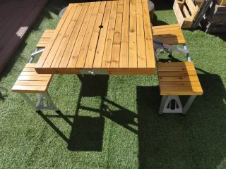 Mesa Plegable Madera y Metal