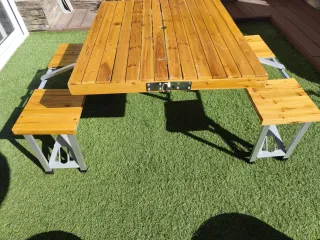 Mesa Plegable Madera y Metal