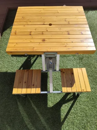 Mesa Plegable Madera y Metal