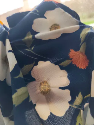 Blusa floral azul talla 58