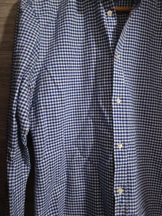 Camisa H&M cuadros azul y blanco