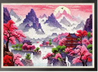 Kit Punto de Cruz Paisaje Oriental