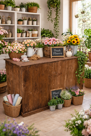 Mostrador de palets rústico