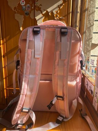 Mochila cabina avión rosa
