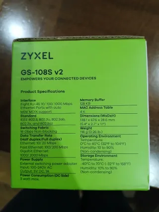 Switch Zyxel GS-108S v2 Gigabit