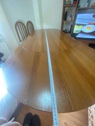 Mesa de madera extensible plegable y 6 sillas