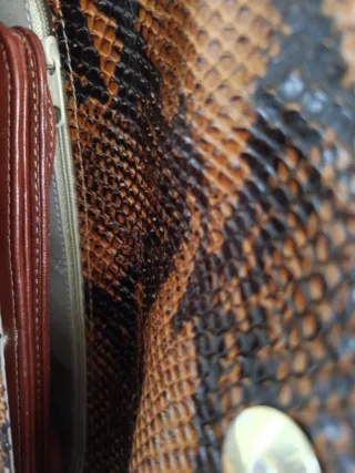 Cartera de mano piel auténtica serpiente