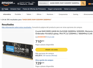 Crucial DDR5 64GB (2x32GB) 5600MHz SODIMM Kit