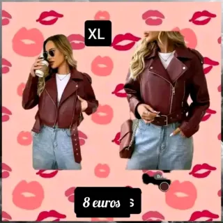 Chaqueta roja estilo motero Talla XL