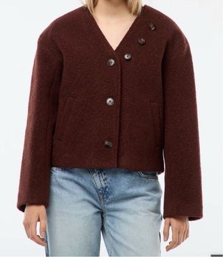 Jaqueta marró amb bufanda talla XL