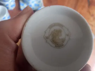 Set 6 Tazzine Caffè con Piattini Fiori Blu