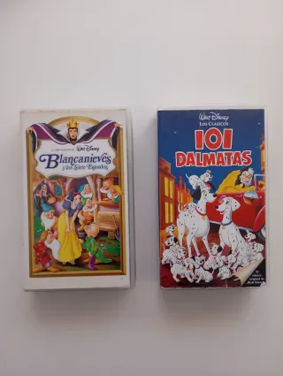 Películas VHS Disney: Blancanieves y 101 Dálmatas