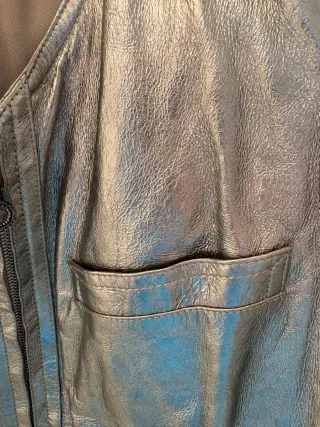 Gilet Gianni Versace argentato in pelle