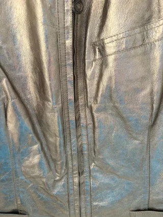 Gilet Gianni Versace argentato in pelle