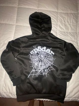 Sudadera Sp5der Negra con Telaraña
