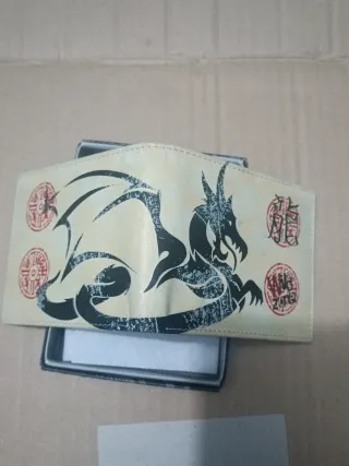 Cartera Billetera Piel Diseño Dragón