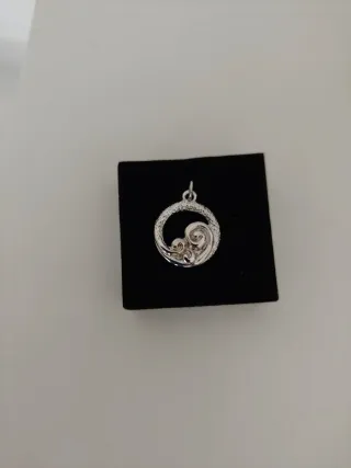 Ciondolo unisex onde mare argentato