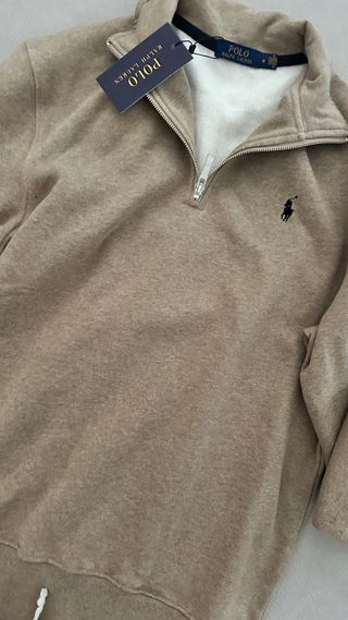 Polo Ralph Lauren Moletom Meia-Zip Bege M