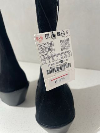 Botines Zara Piel Negro Tacon