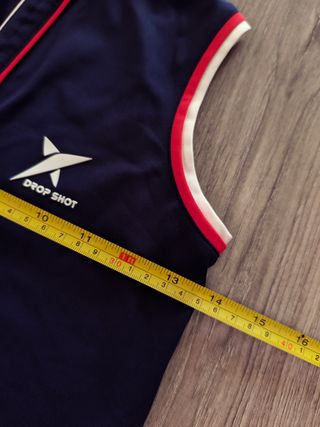 Camiseta pádel Drop-Shot sin mangas azul y roja