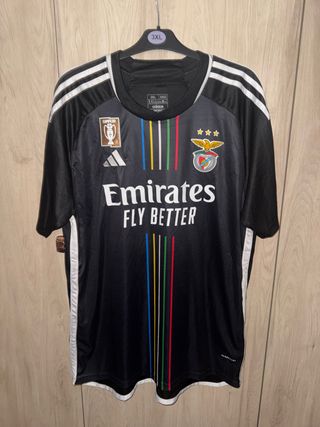 Camiseta fútbol Benfica Adidas Negra Talla 3XL